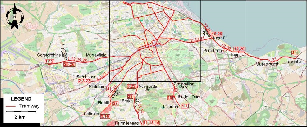 Edinburgh-1950 tram map