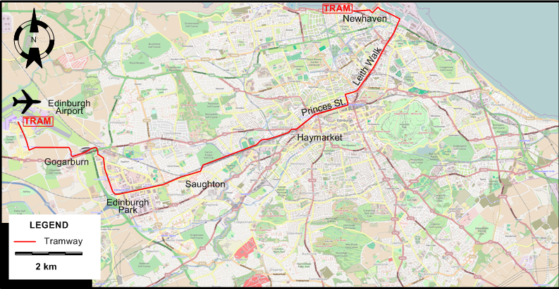 Edinburgh-2023 tram map