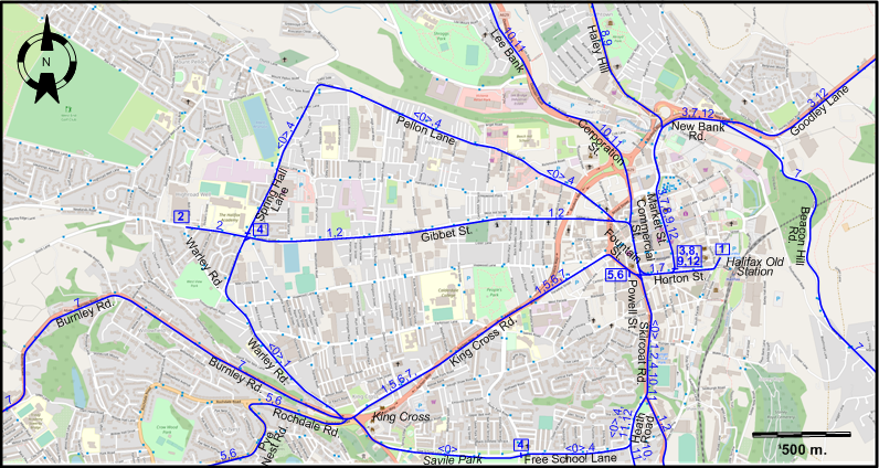 Halifax 1931 central tram map