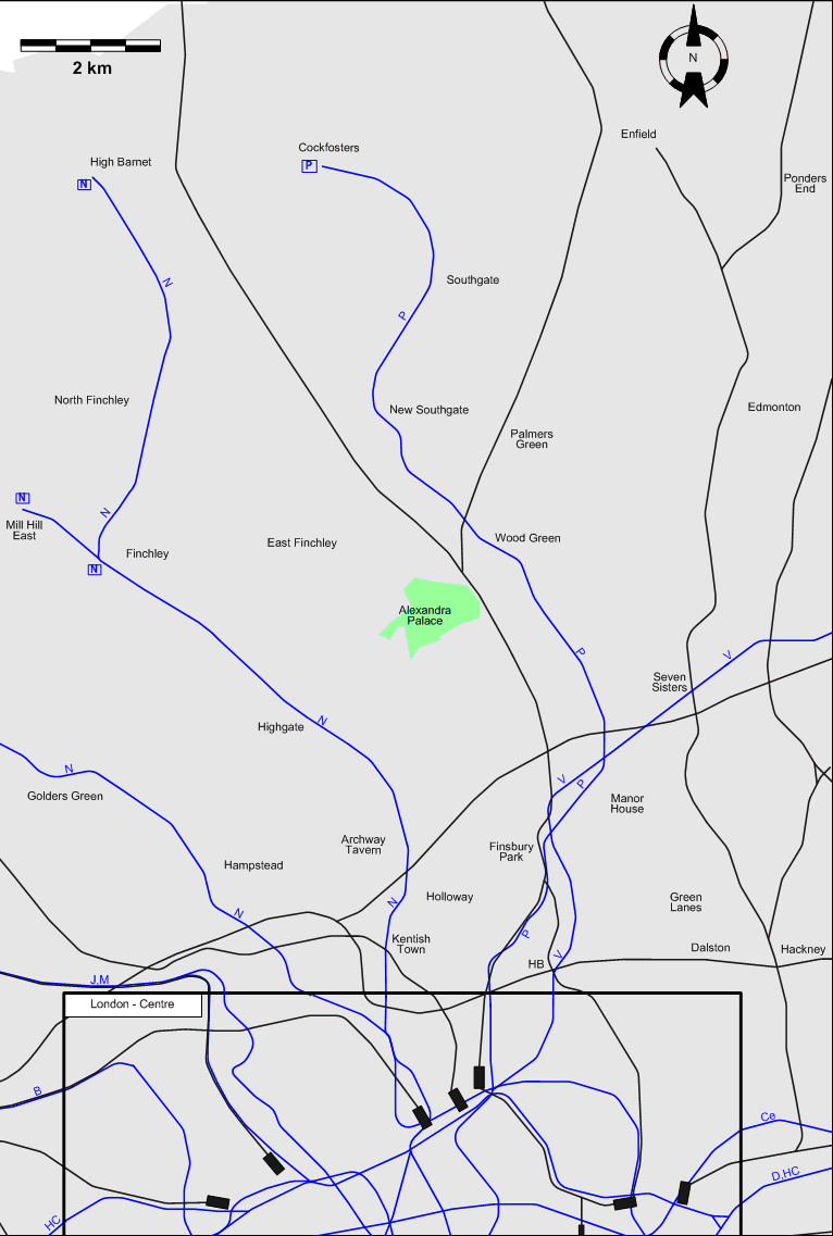 North London 2007 tram map