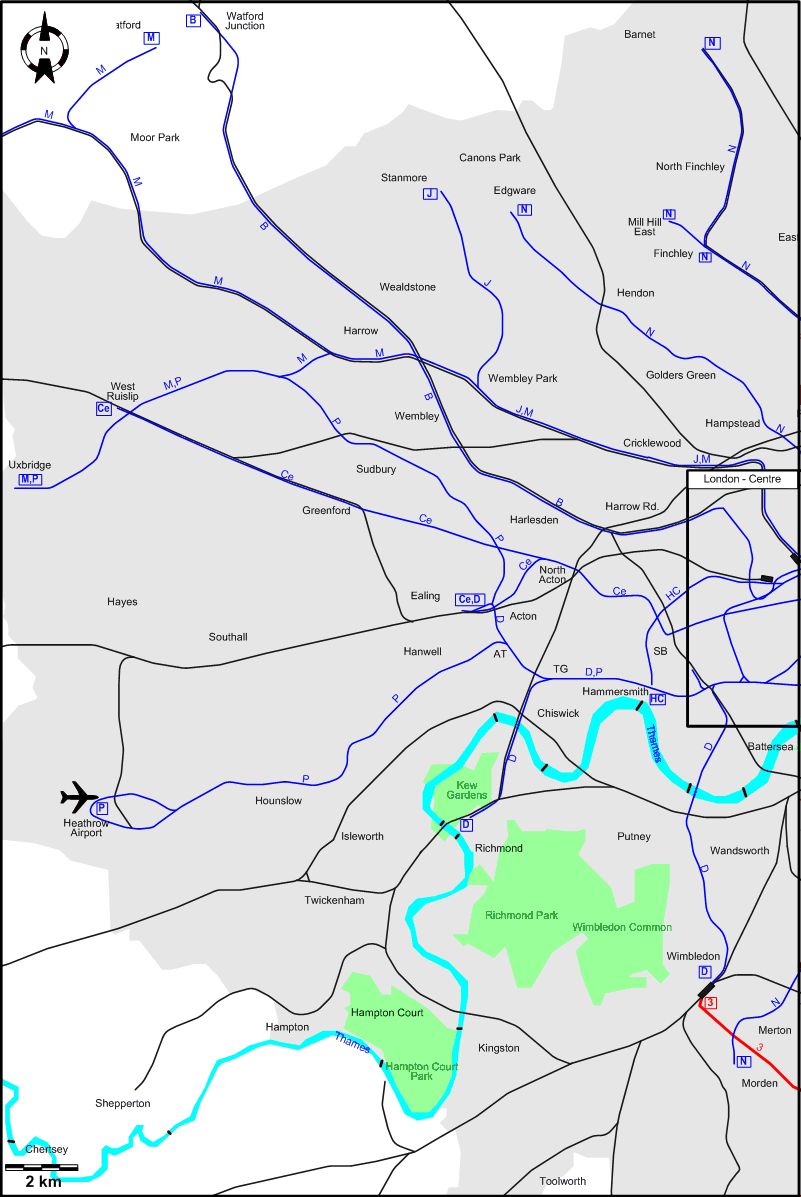 West London 2007 tram map