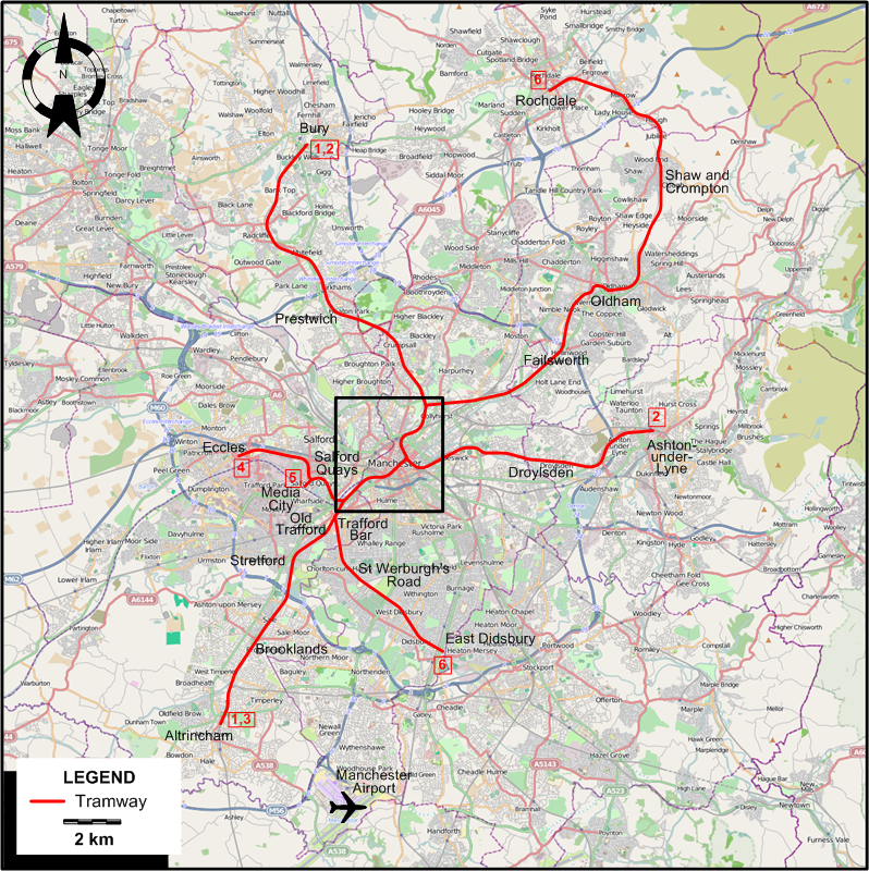 Manchester 2014 tram map