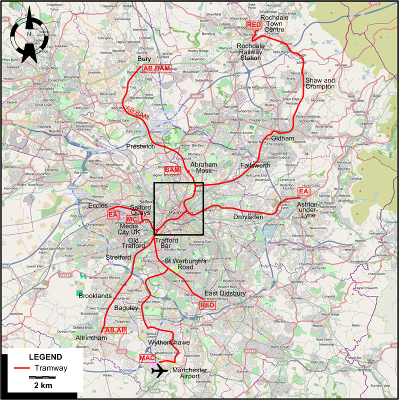 Manchester 2014 tram map