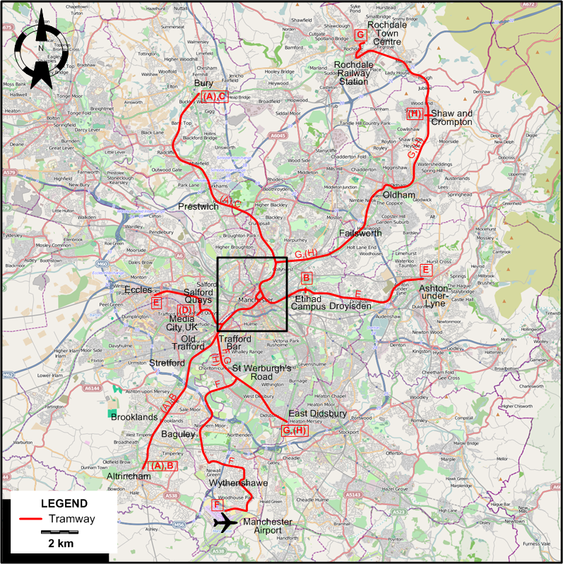 Manchester 2017 tram map