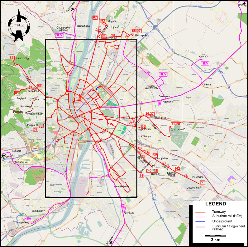 Budapest tram map 1944