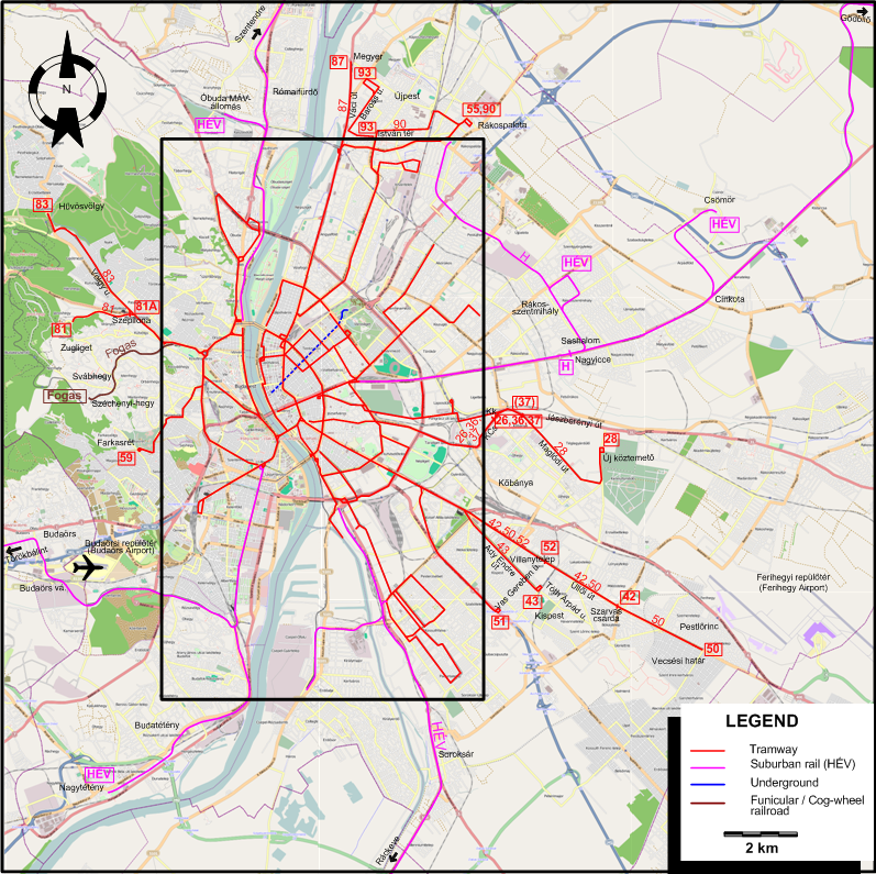 Budapest tram map 1946