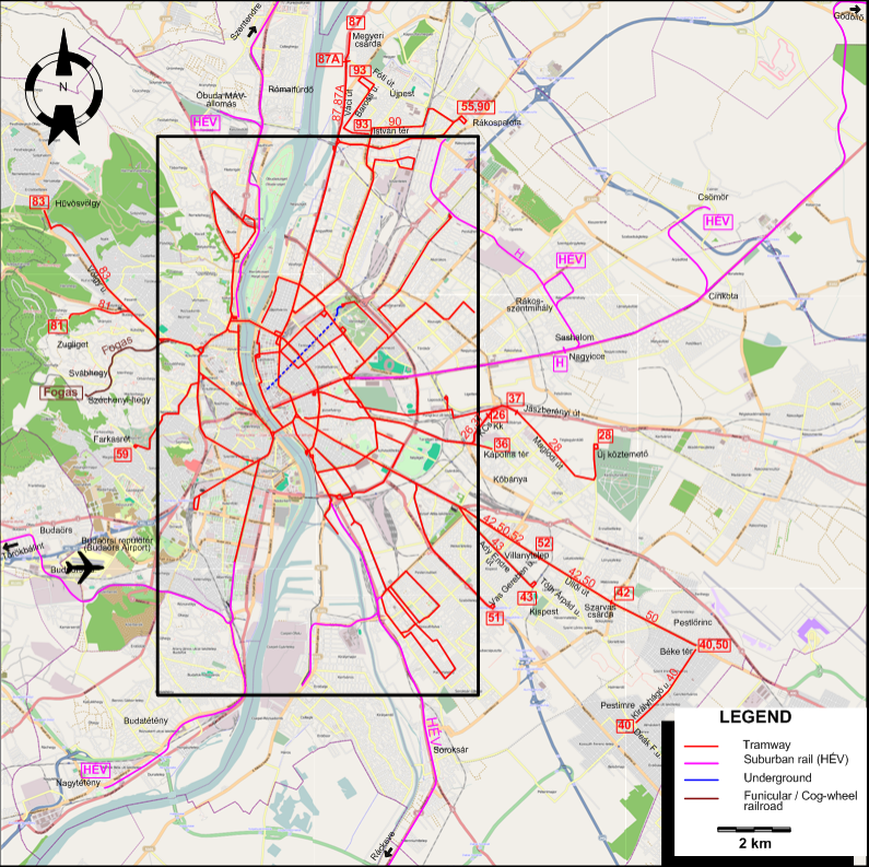 Budapest tram map 1948