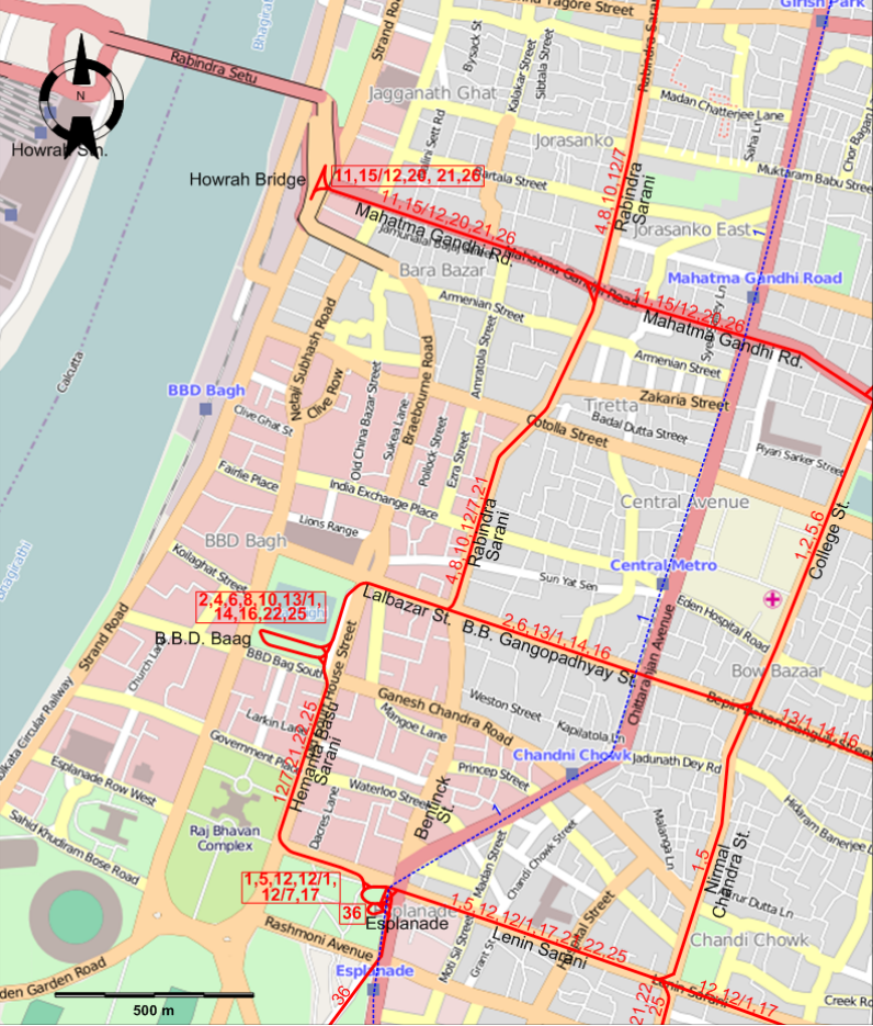 Calcutta 2011 tram map