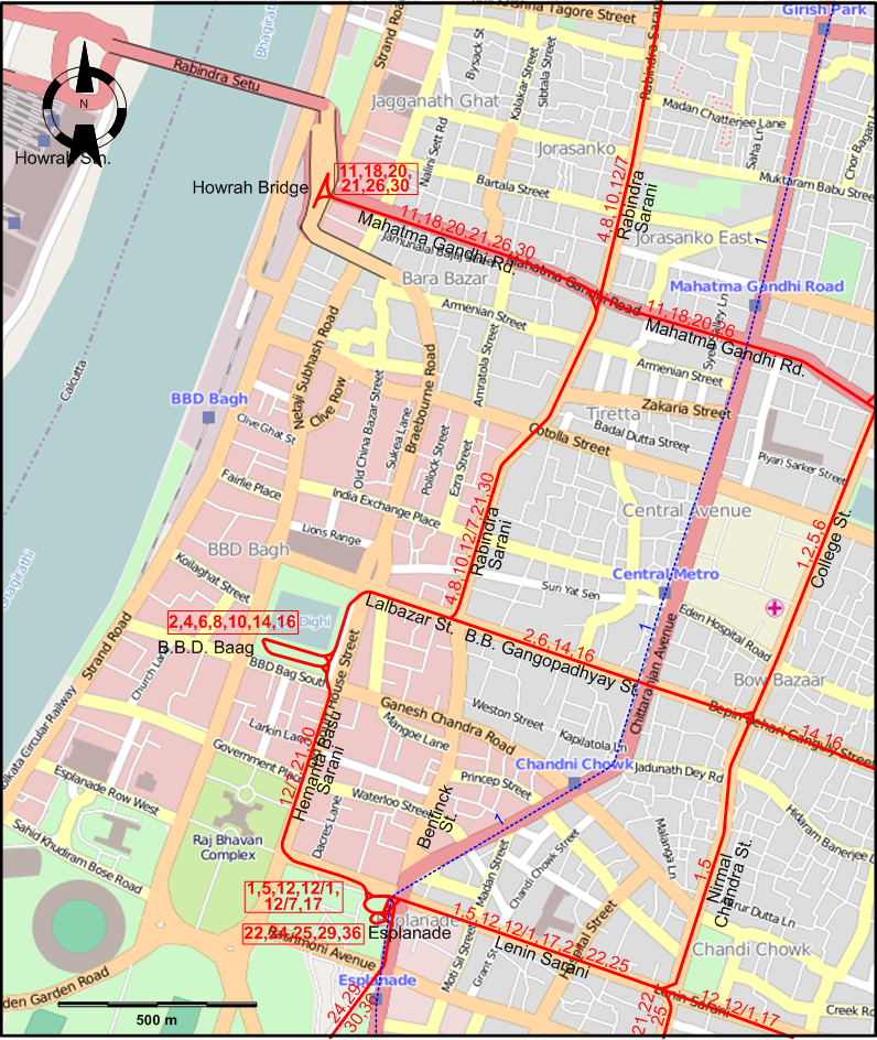 Calcutta 2015 tram map