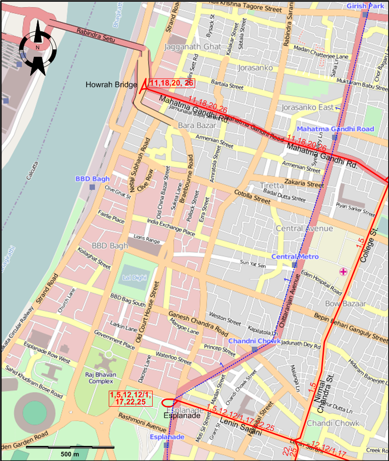 Calcutta 2017 tram map
