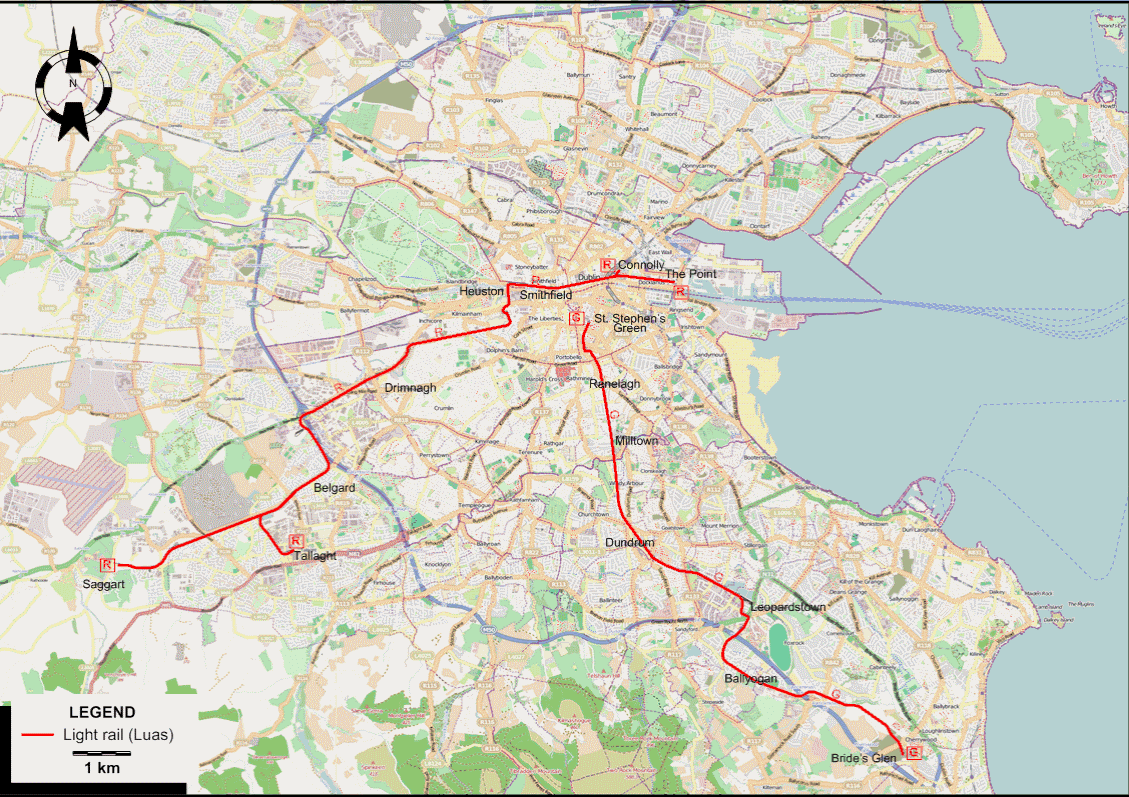 Dublin 2009 tram map