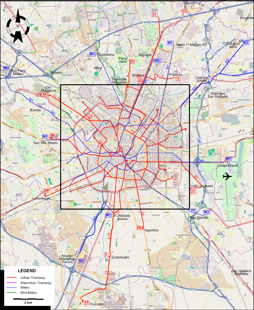 Milan 2024 tram map