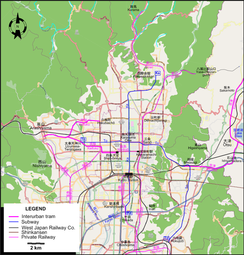 Kyoto tram map 2008
