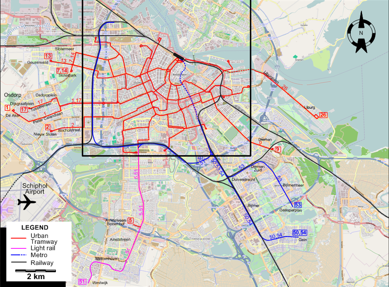 Amsterdam 2013 tram map