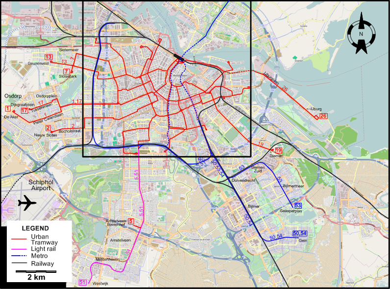 Amsterdam 2018 tram map