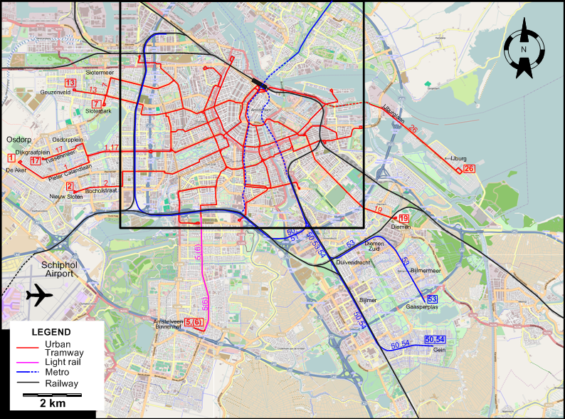 Amsterdam 2019 tram map