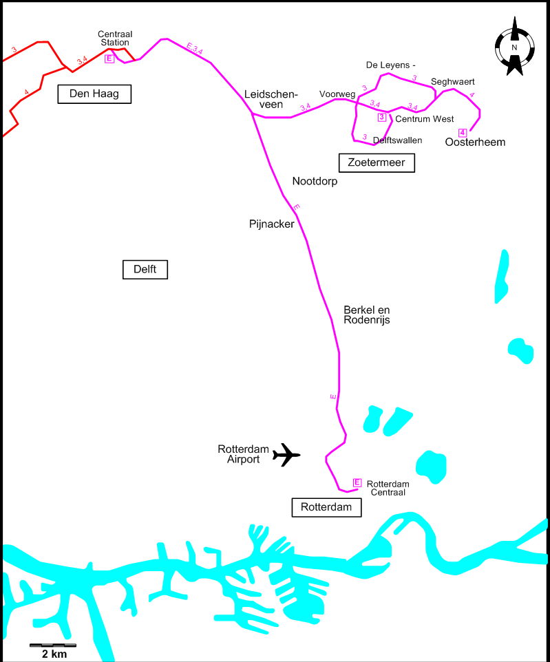 Randstadrail 2010 LRT map