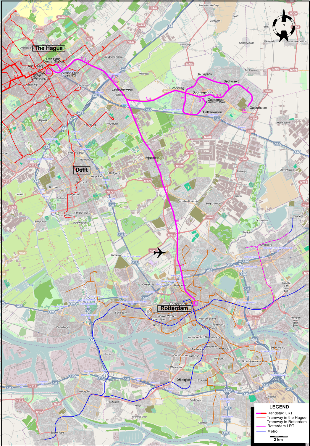 Randstadrail 2008 LRT map