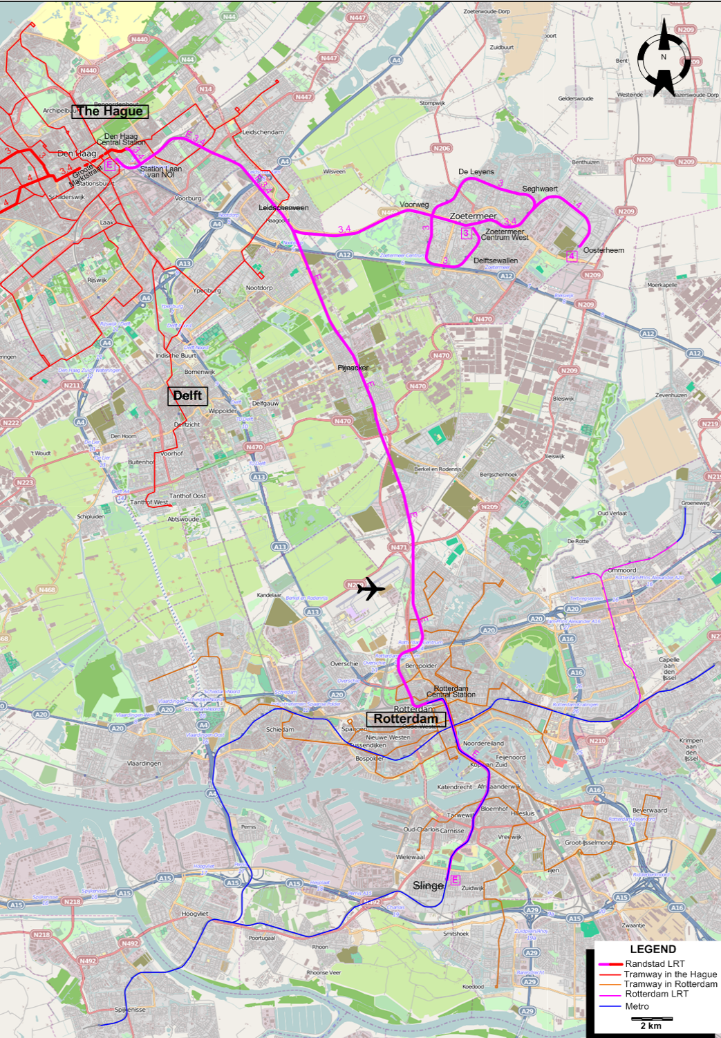 Randstadrail 2011 LRT map