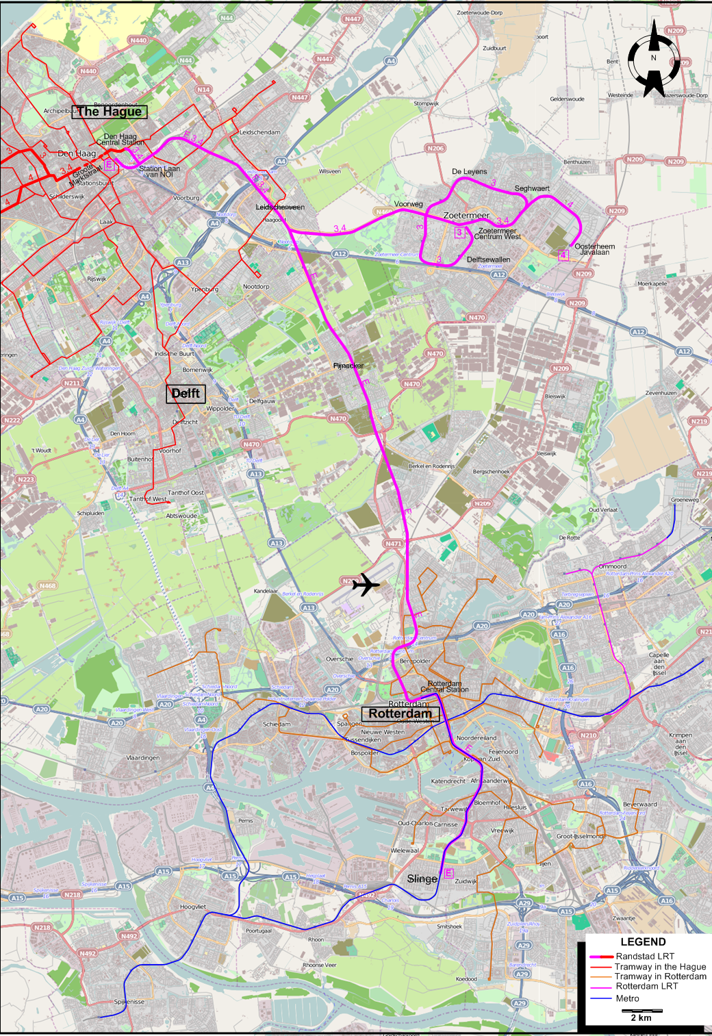 Randstadrail 2016 LRT map