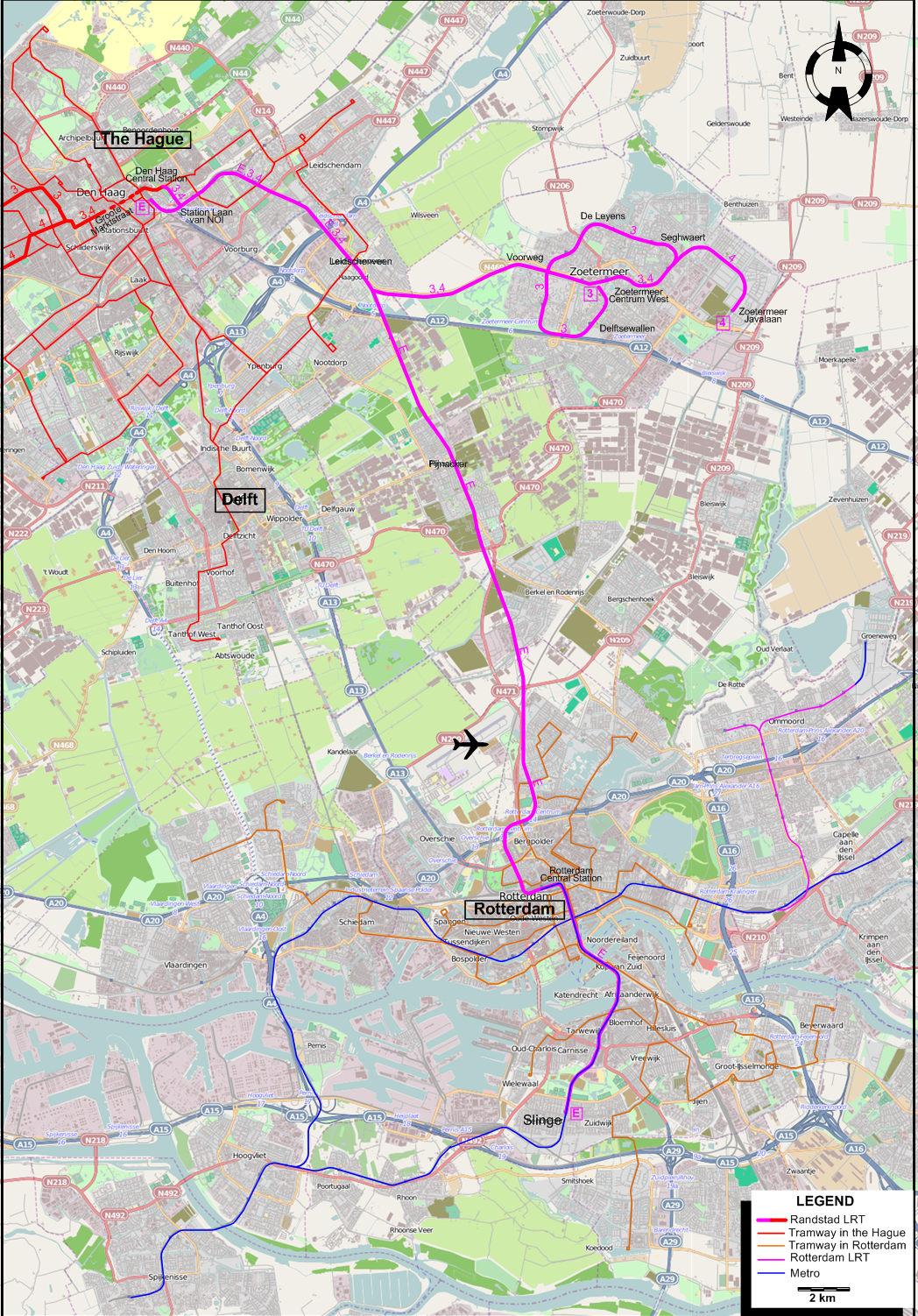 Randstadrail 2017 LRT map