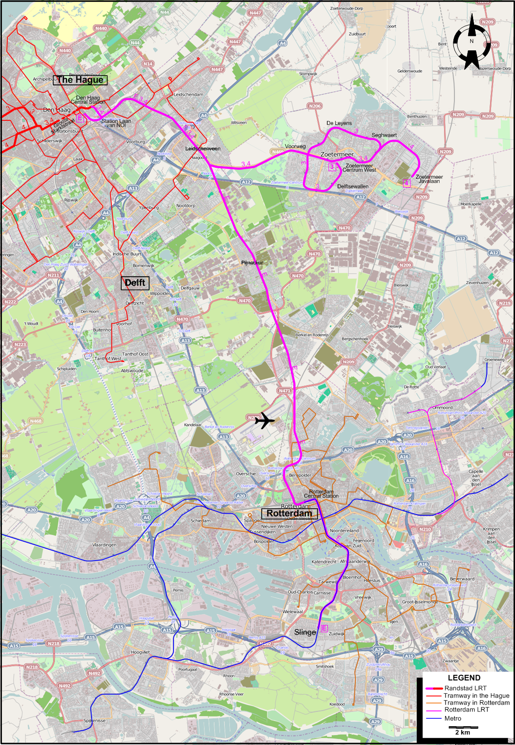 Randstadrail 2019 LRT map