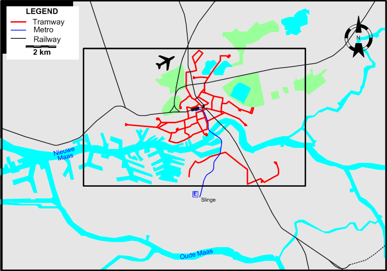 Rotterdam 1972 tram map