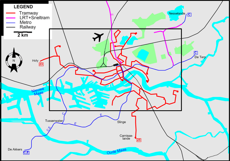 Rotterdam 2008 tram map