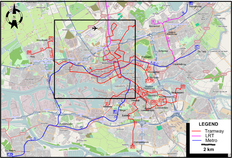 Rotterdam 2014 tram map