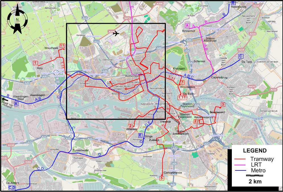 Rotterdam 2025 tram map