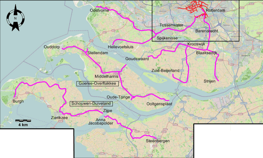 Rotterdam 1950 rural tram map