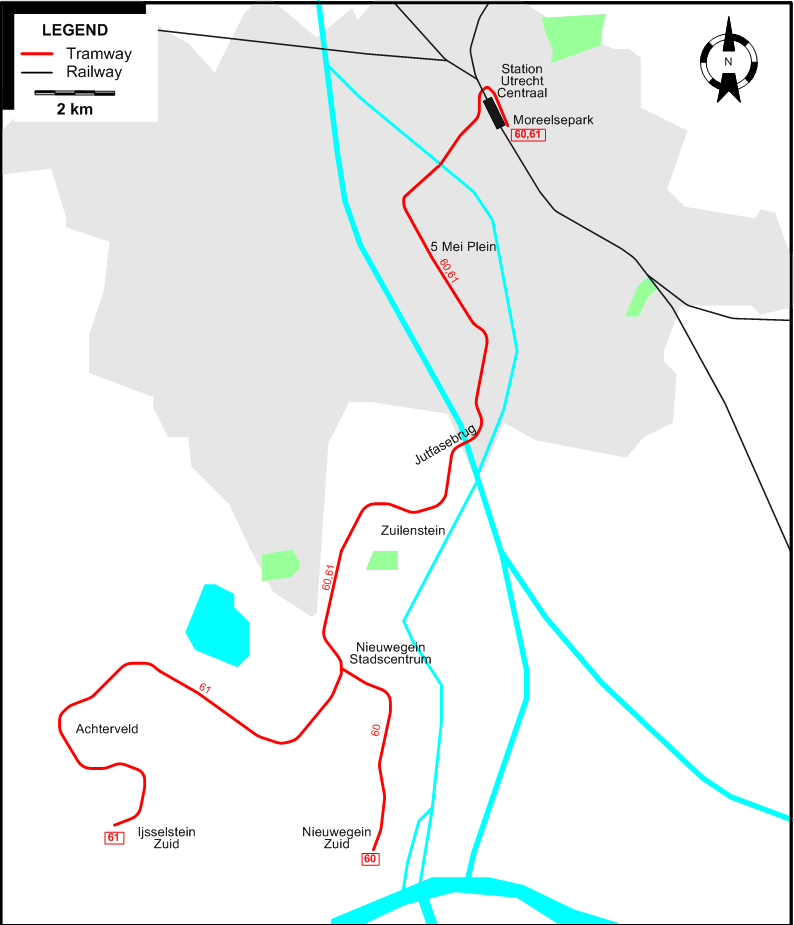 Utrecht 2000 tram map