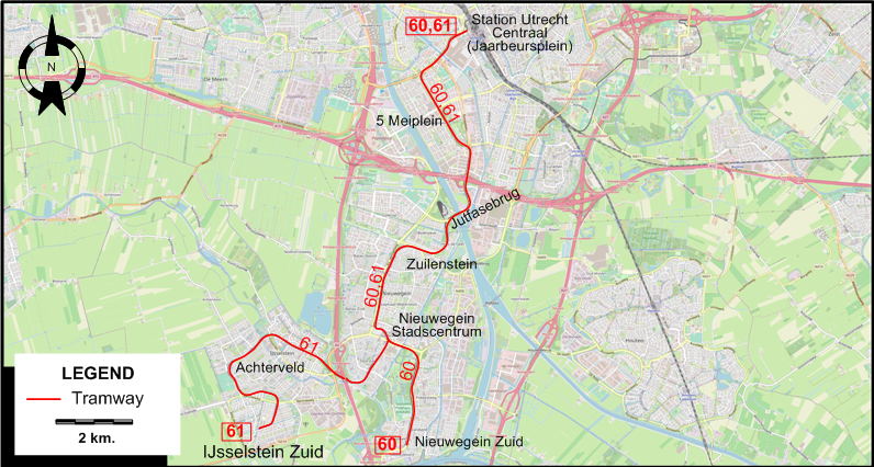 Utrecht 2009 tram map