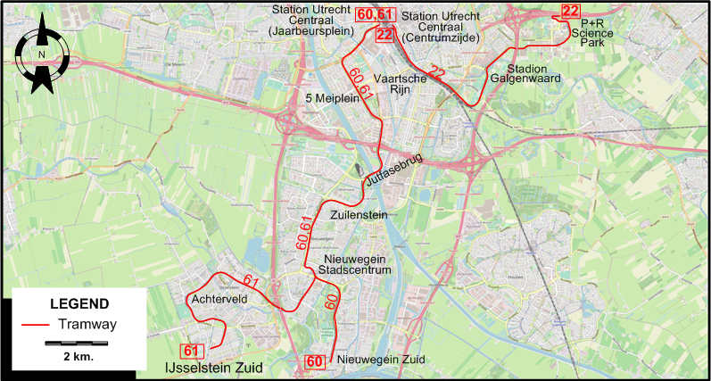 Utrecht 2019 tram map