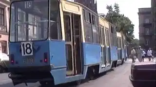 Cracow old tram video