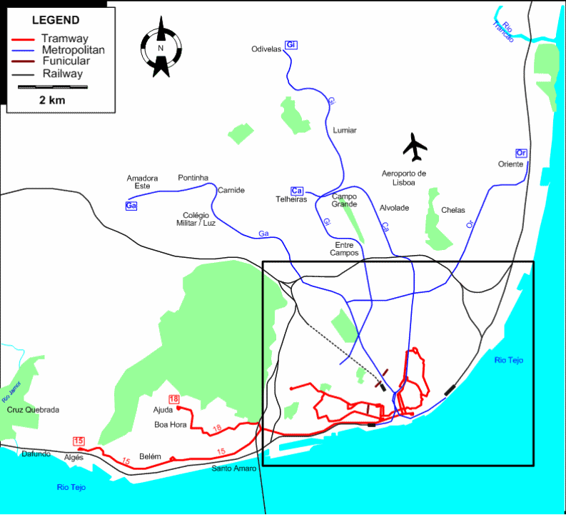 Lisbon 2009 tram map