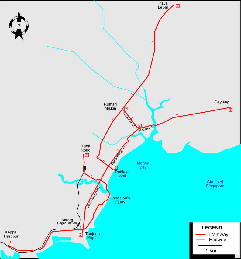 Singapore tram map 1926