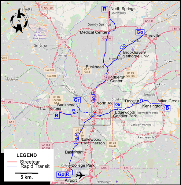 Atlanta Streetcar map