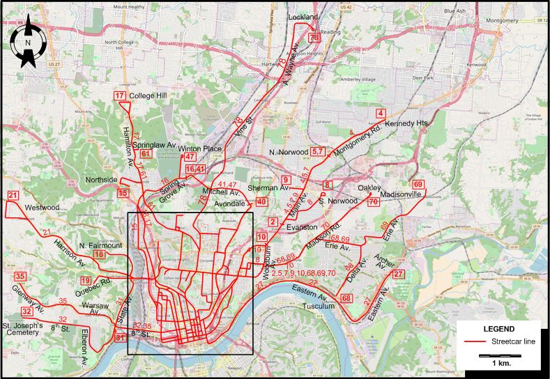 Cincinnati Streetcar map