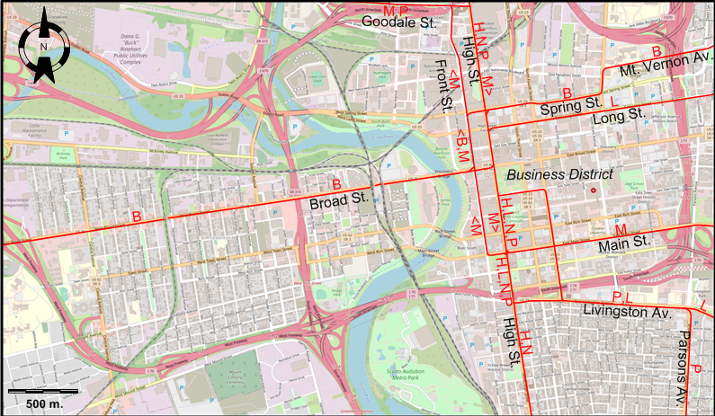 Columbus center map 1939