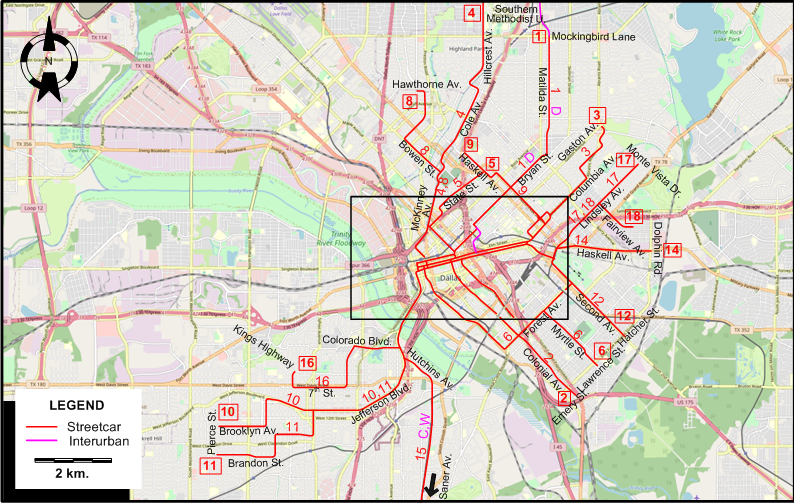 Dalls Streetcar map