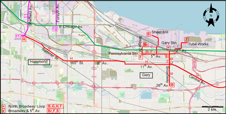 Gary Downtown 1939 map