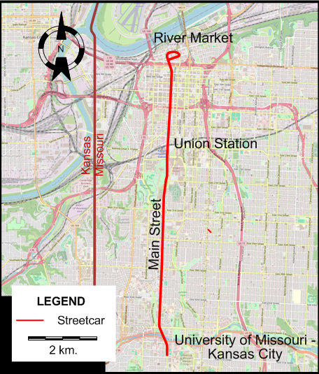 Kansas City streetcar map 2025