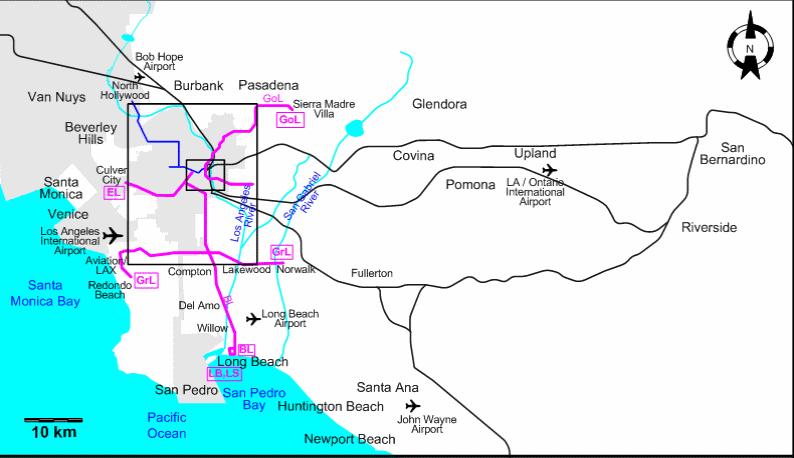 Los Angeles interurban map – 2012