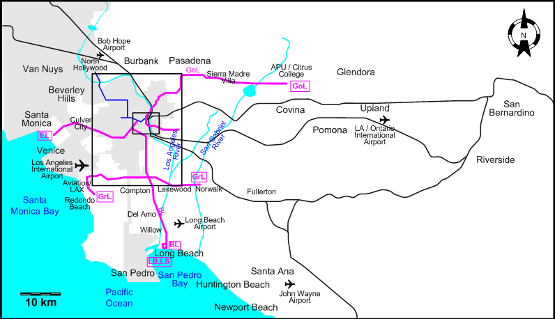 Los Angeles interurban map – 2016
