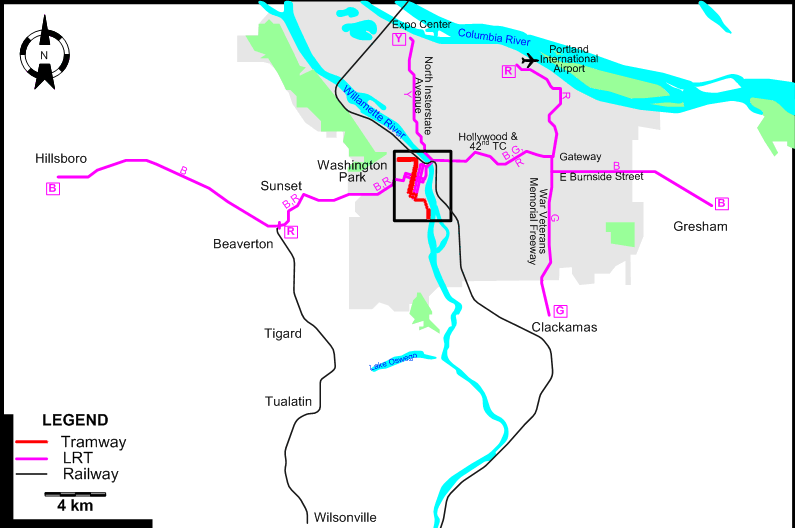 Portland tram map