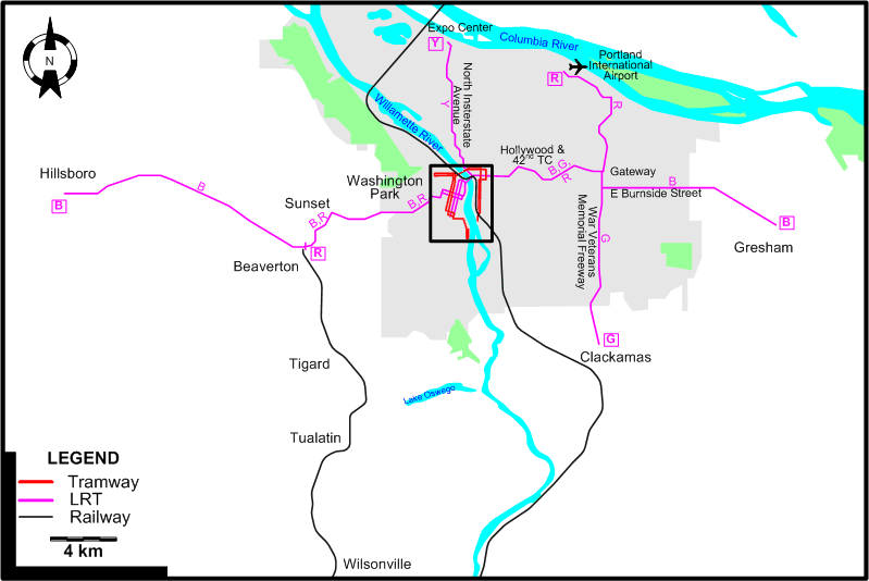 Portland tram map