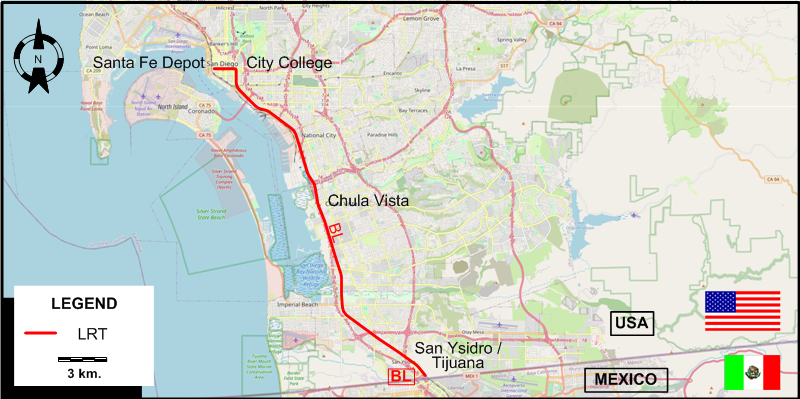 San Diego LRT map 1981