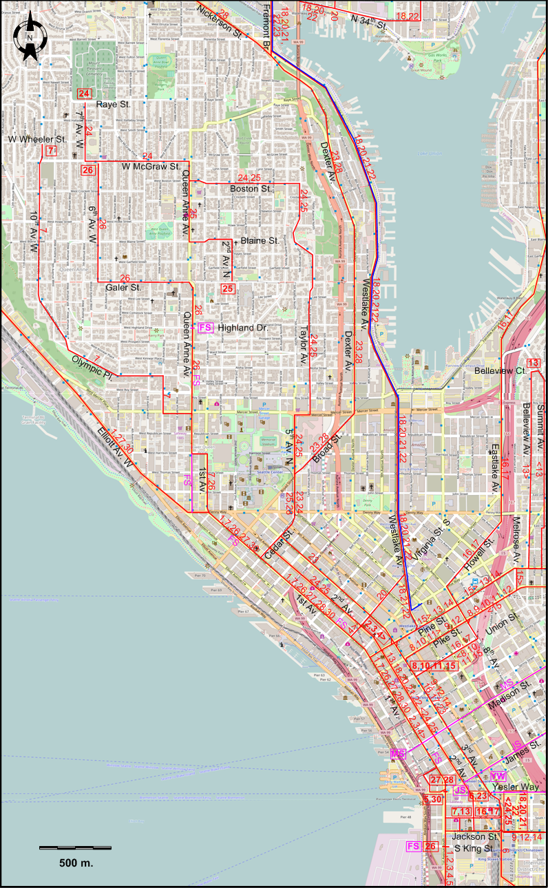 Seattle centre streetcar map 1931