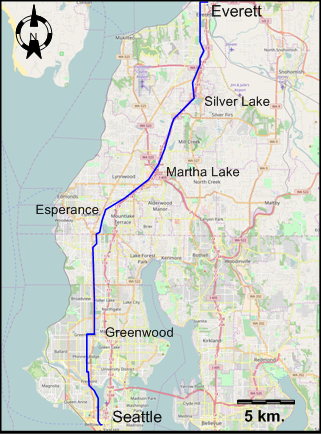 Seattle Everett interurban map 1931